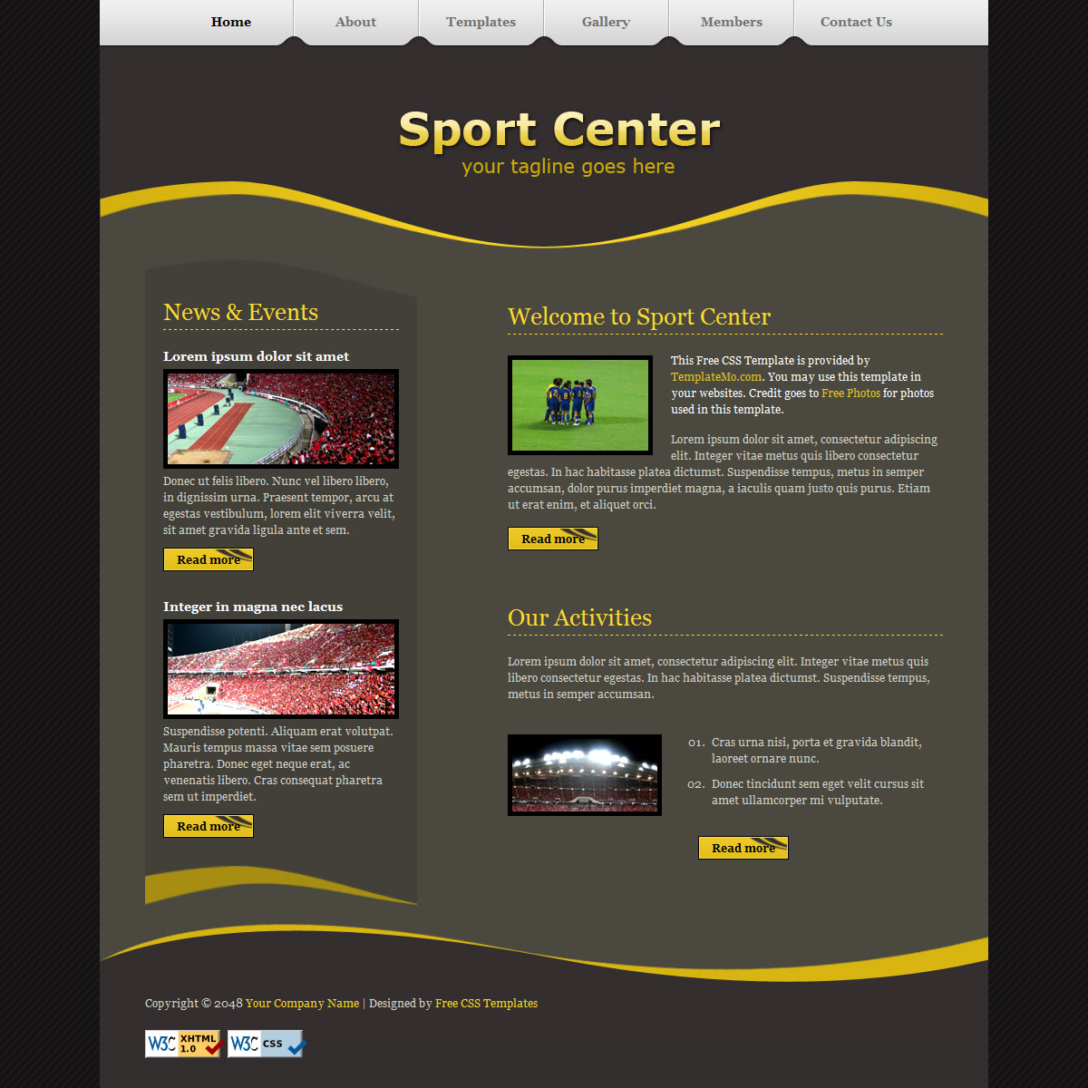 templatemo 182 sport center