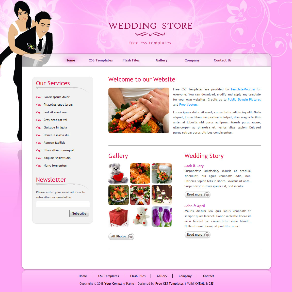 templatemo 224 wedding store