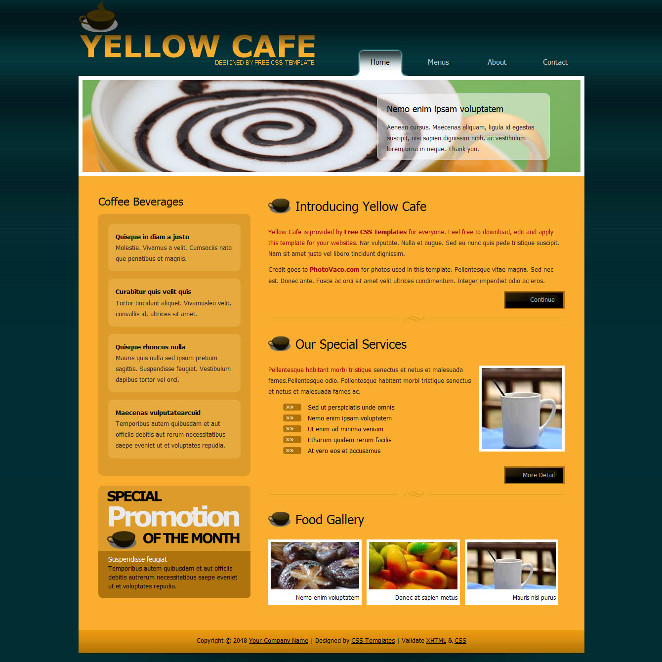 templatemo 259 yellow cafe